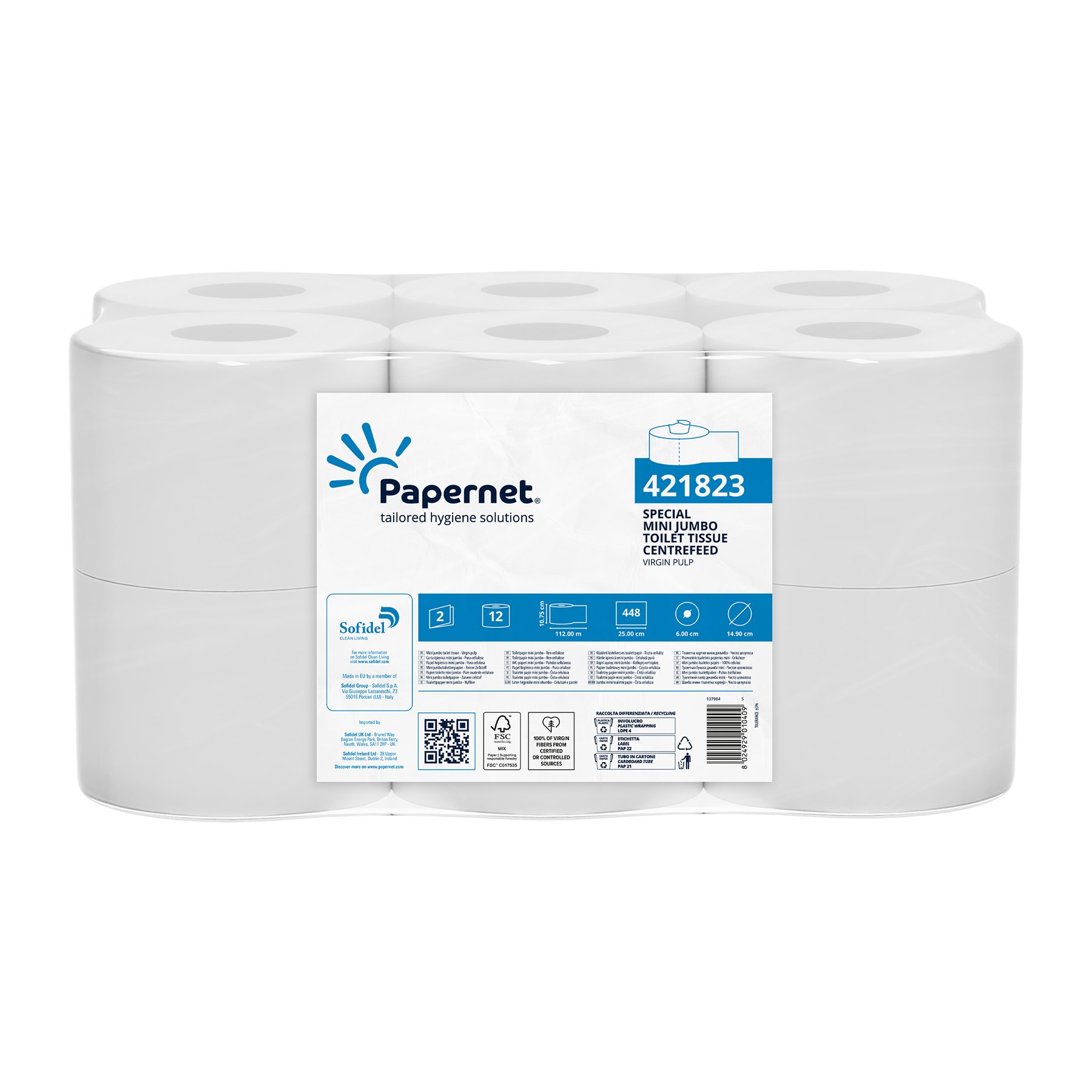 Mini Jumbo Toilet Tissue Centrefeed 421823 Papernet